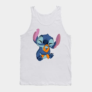 Blue Alien Holding an Awareness Ribbon (Orange) Tank Top